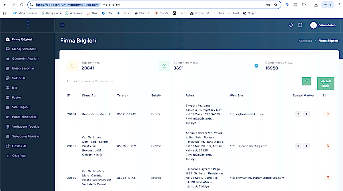 Google Maps Veri Çekme Yazılımı
