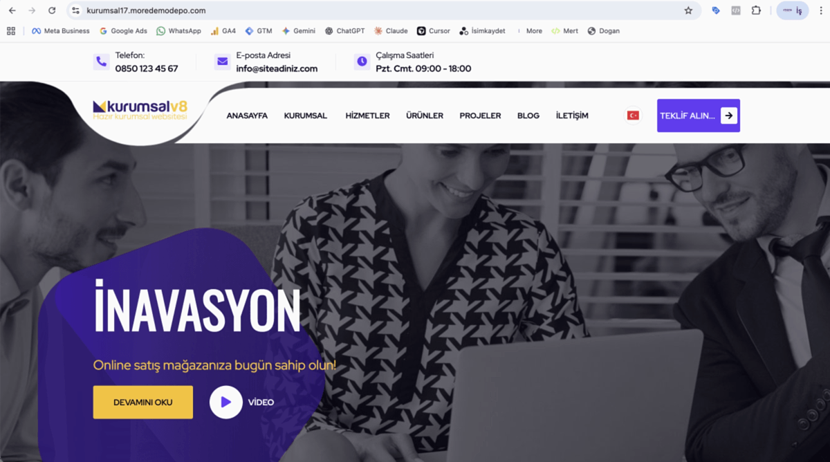 Kurumsal v17 - Modern ve Dinamik Kurumsal Şirket Yazılımı