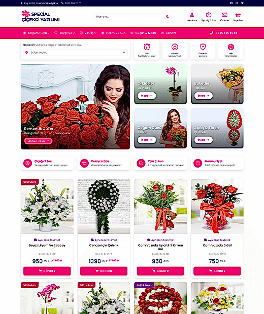 QR Kurye Modüllü Premium Çiçekçi Yazılımı