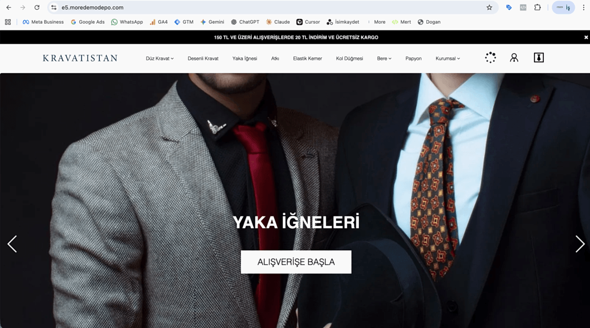 E-Ticaret v5 (Kravatistan) - Butik Erkek Giyim ve Aksesuar Yazılımı