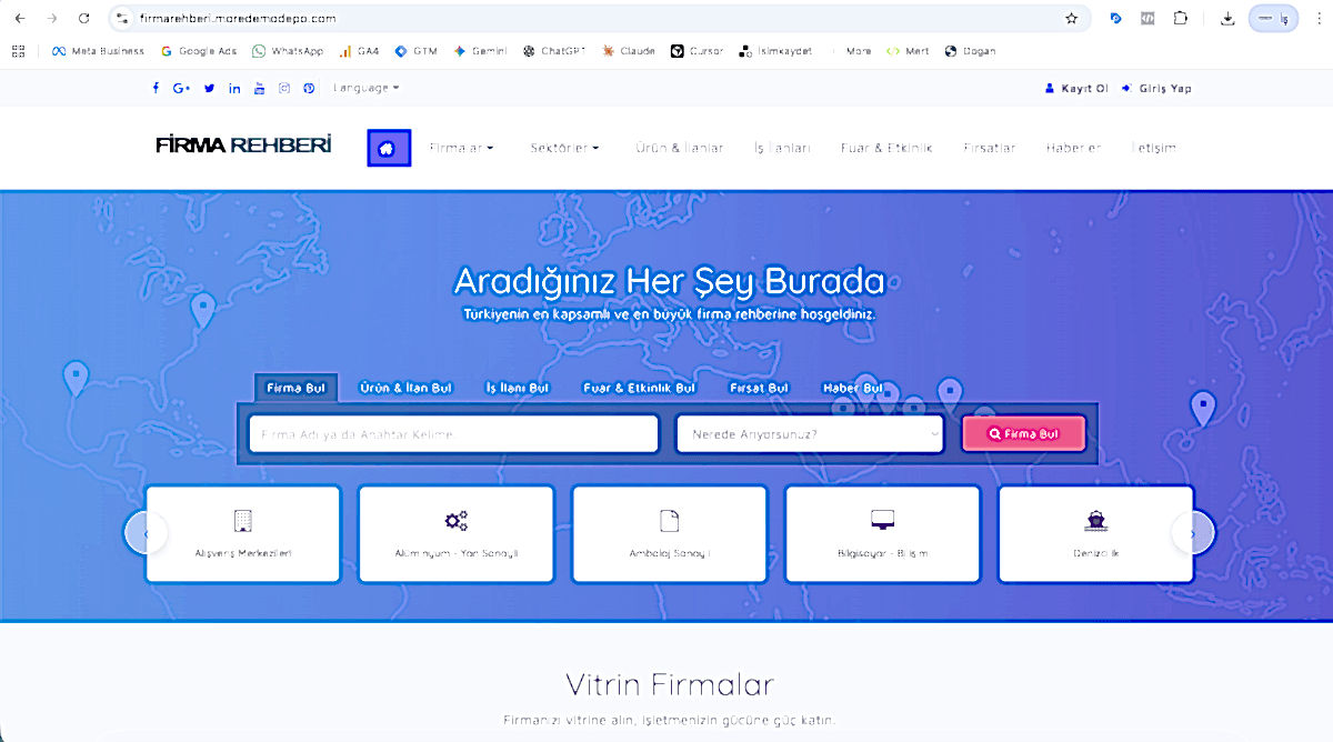 Firma Rehberi v1 - Gelişmiş Şehir ve Sektör Rehberi Yazılımı