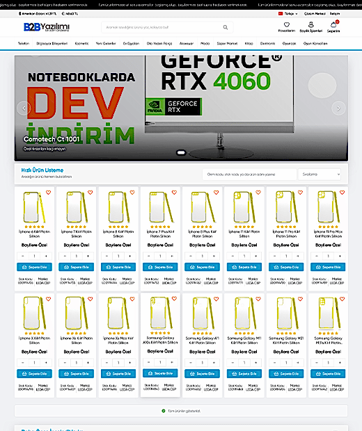 B2B Bayi Yönetim ve Toptan Satış Yazılımı