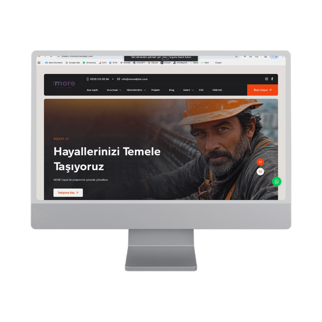 İnşaat &amp; Müteahhitlik Hazır Web Sitesi