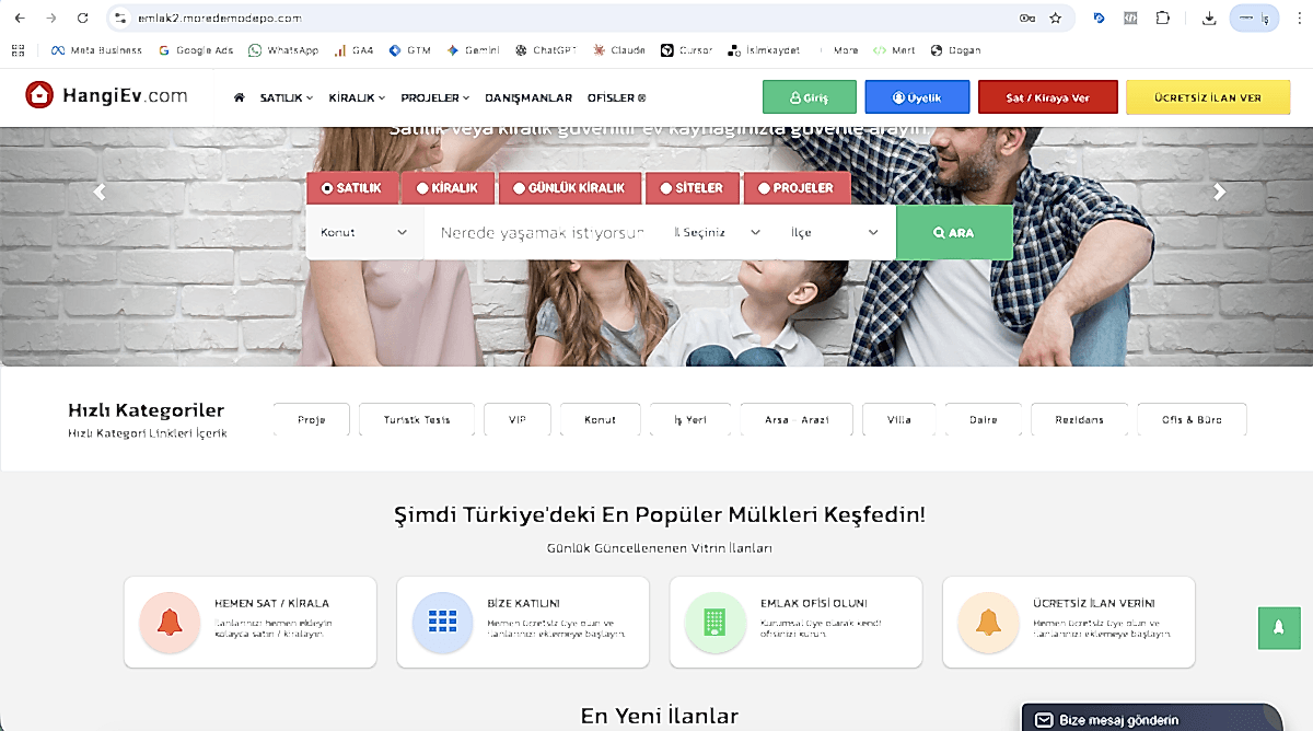 Emlak v3 - Profesyonel Emlak Pazaryeri ve İlan Portalı Yazılımı