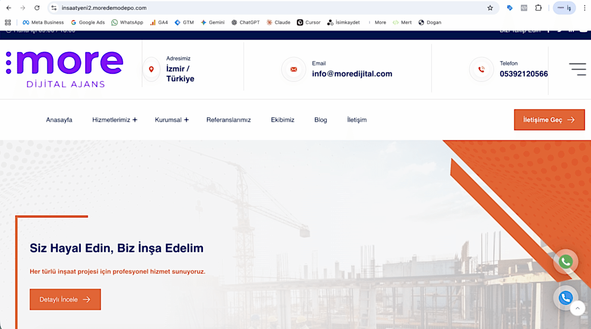 İnşaat - Simple Elegant v2: Minimalist ve Kurumsal İnşaat Yazılımı