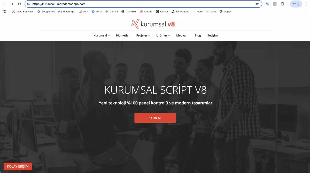Kurumsal v9 - Her Sektöre Uygun Profesyonel Şirket Yazılımı