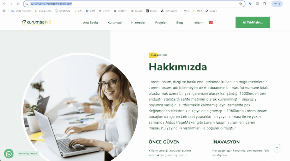 Kurumsal v15 - Modern, Ferah ve İnsan Odaklı Şirket Yazılımı