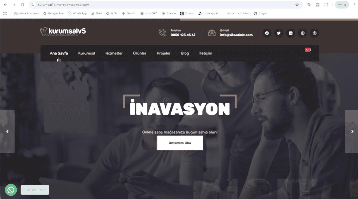 Kurumsal v14 - Prestijli ve Klasik Kurumsal Şirket Yazılımı